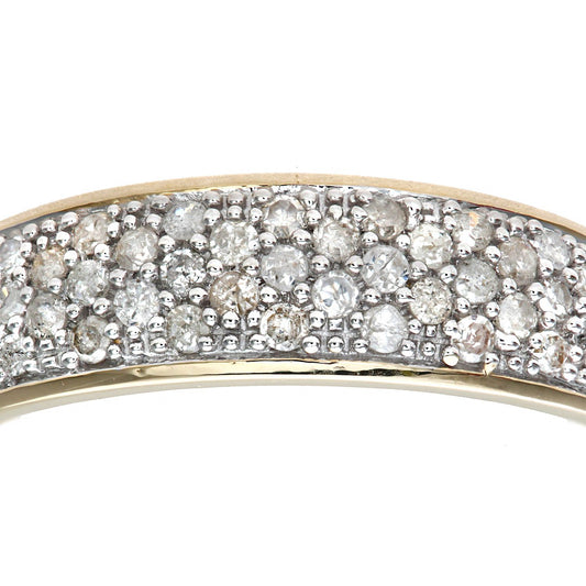9ct Gold 1/4ct Diamond Diagonal 5 Row Pave Eternity Ring 2.5mm - PR0AXL5247Y