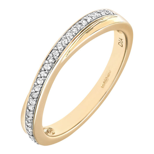 9ct Gold Round 14pts Diamond Crossover Eternity Ring 2.5mm - PR0AXL7583BY