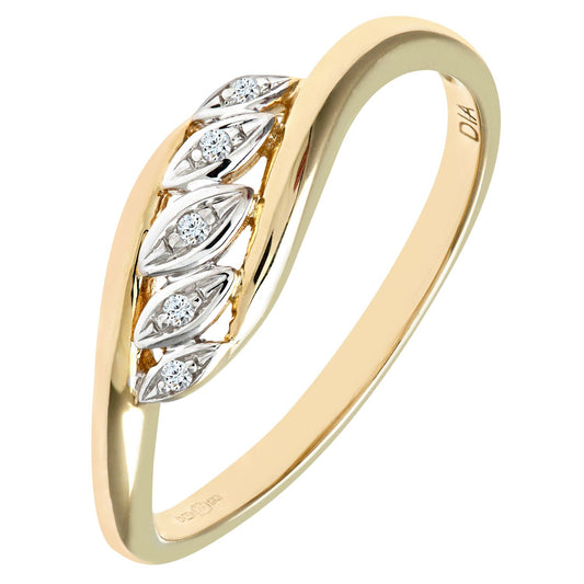 9ct Gold Round 2pts Diamond Crossover Eternity Ring 2mm - PR0AXL8008Y