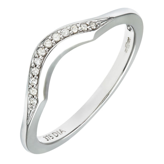 9ct White Gold Diamond Engagement-ring Accessory Eternity Ring - PR0AXL8506BW