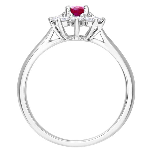 18ct White Gold 1/3ct Diamond Royal Oval Cluster Ring 11mm - PR0AXL8605W18RU