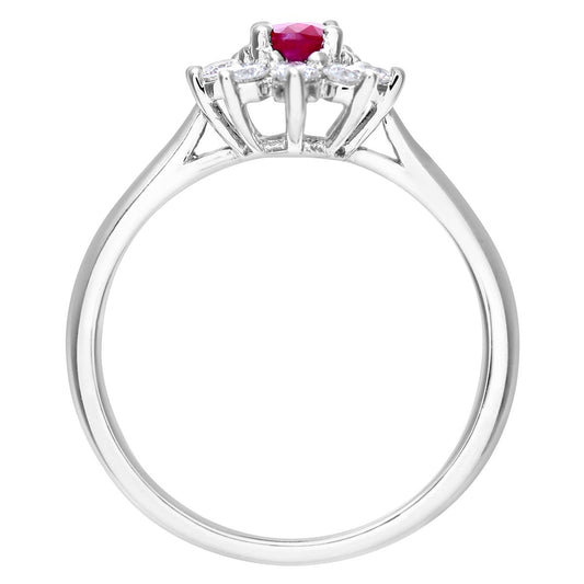 18ct White Gold 1/3ct Diamond Royal Oval Cluster Ring 11mm - PR0AXL8605W18RU