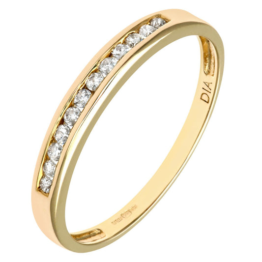 9ct Gold 12pts Diamond Channel Set 12 Stone Eternity Ring 1.5mm - PR0AXL8924Y