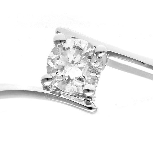 18ct White Gold 1/4ct Diamond Crossover Solitaire Engagement Ring - PR0AXL915918KW