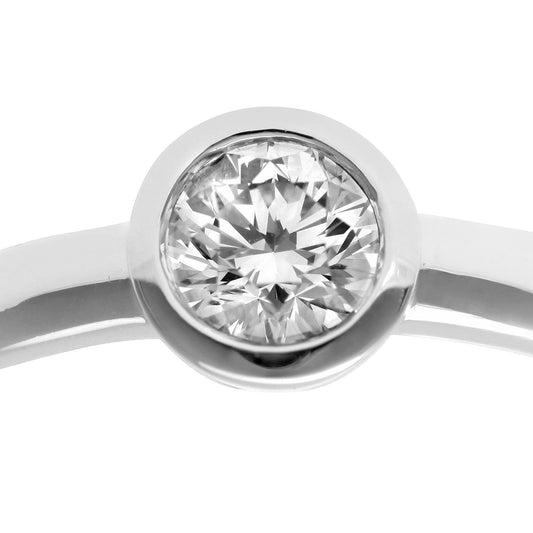 18ct White Gold 1/2ct Diamond Donut Bezel Solitaire Ring - PR0AXL916318KW
