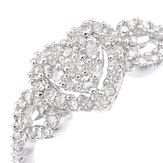 9ct White Gold Round 1/4ct Diamond Heart Engagement Ring - PR1AXL2341W
