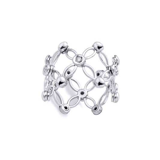 18ct White Gold Diamond Expandable Ring - RBNR02089