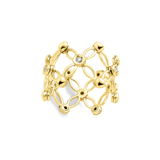 18ct Yellow Gold Diamond Expandable Ring - RBNR02090
