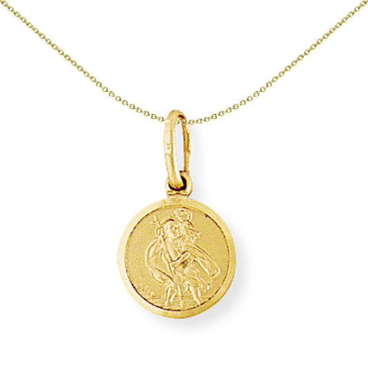 9ct Gold St. Christopher Medallion Charm Pendant - 10x17mm - SCNR02001