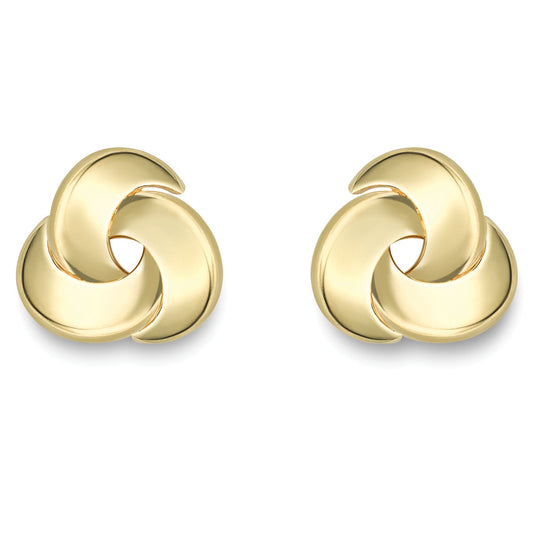 9ct Gold Trilogy Swoop Knot Stud Earrings - SENR02266