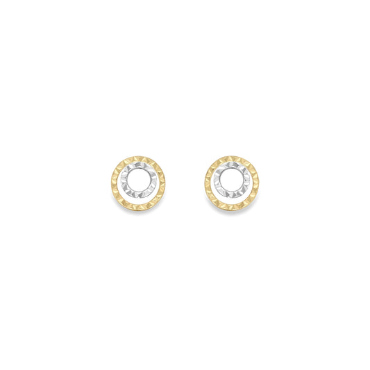9ct Gold Two-Tone Gold Stud Earrings - SENR02645