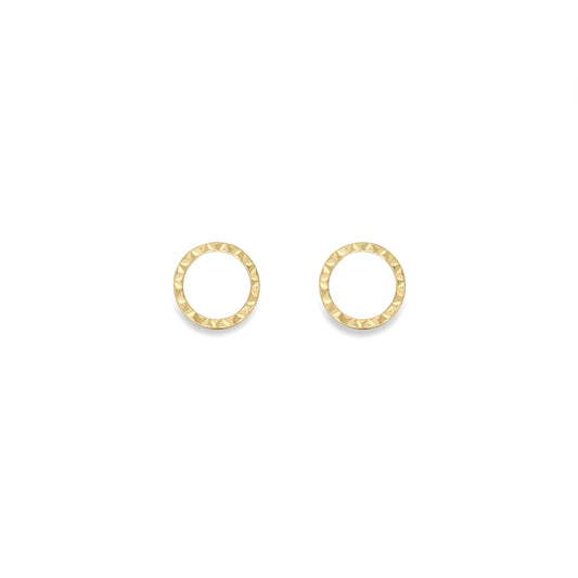 9ct Gold Diamond Cut Gold Stud Earrings - SENR02646
