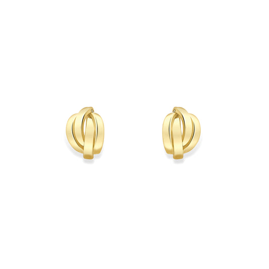 9ct Gold Interlocking highly polished Stud Earrings - SENR02648