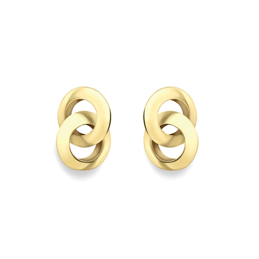 9ct Gold Interlocking Stud Earrings - SENR02658