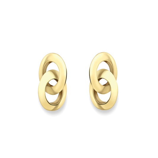 9ct Gold Interlocking Stud Earrings - SENR02659