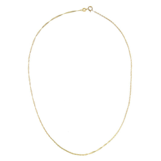 9ct Gold Sparkling Singapore Pendant Chain Necklace 1.5mm - SINAXLG25Y