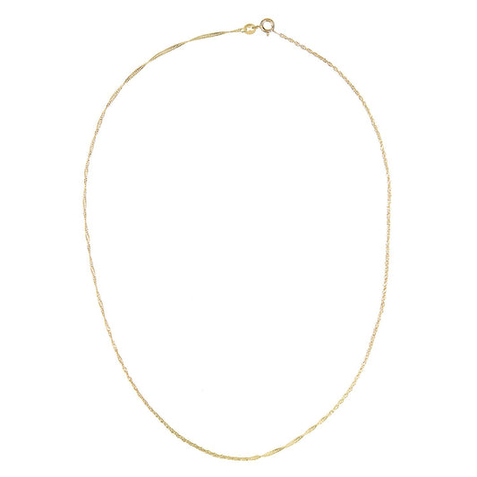 9ct Gold Sparkling Singapore Pendant Chain Necklace 1.5mm - SINAXLG25Y