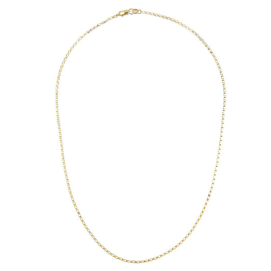 9ct Gold Oval Tulip Belcher Pendant Chain Necklace 2mm - SPDAXL70