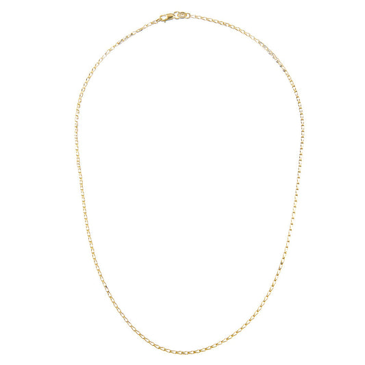 9ct Gold Oval Tulip Belcher Pendant Chain Necklace 2mm - SPDAXL70