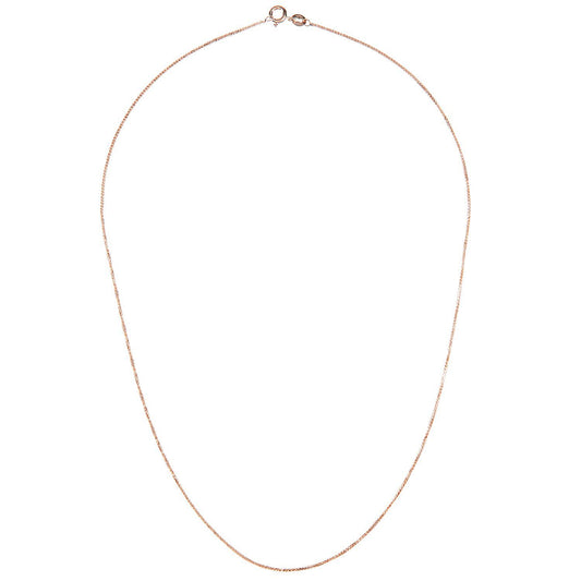 9ct Rose Gold Smooth Snake-like Spiga Pendant Chain Necklace 1mm - SPMAXLD20R