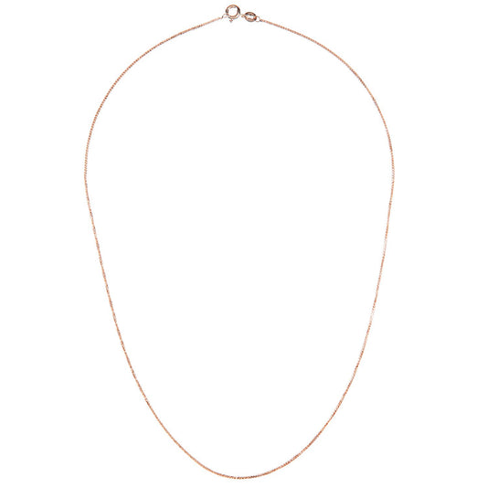 9ct Rose Gold Smooth Snake-like Spiga Pendant Chain Necklace 1mm - SPMAXLD20R