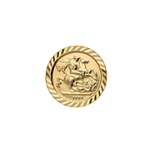 9ct Gold Love Hearts St George Ring (10th Oz Brittania Coin Size) - JRN171-T