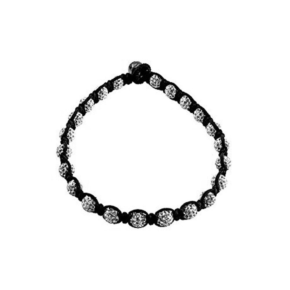 Briouze - Tresor Paris Anklet - White - 8mm - 10" Crystal & Magnetite - 016308