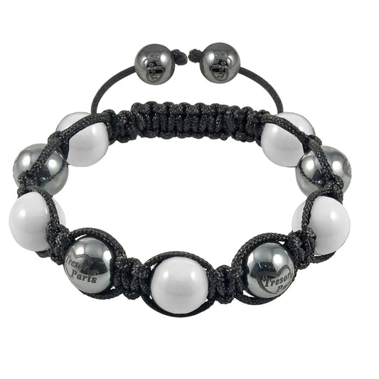 Bielle - Tresor Paris Bracelet - White Ceramic & Magnetite - 10mm - Children's - 016577