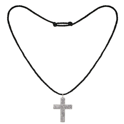 Tresor Paris Necklace - Crystal Encrusted Cross - White - 020286