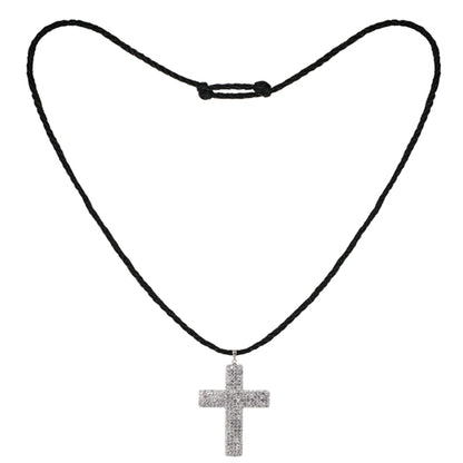 Tresor Paris Necklace - Crystal Encrusted Cross - White - 020288