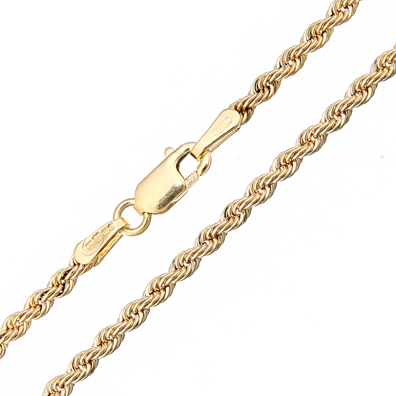 9ct Gold  Rope Chain Necklace 2mm 16 inch - 040AXLHVCY-16