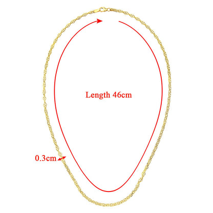 9ct Gold  Figure of 8 Infinity Link Chain Necklace 3mm - 050AXLASPD