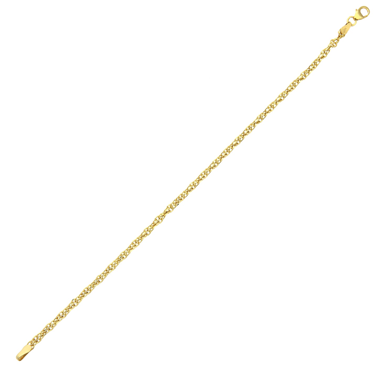 9ct Gold  Figure of 8 Infinity Link Chain Bracelet 3mm 7.5 inch - 050AXLASPD7.5