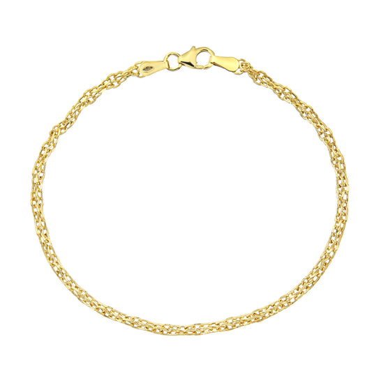 9ct Gold  Figure of 8 Infinity Link Chain Bracelet 3mm 7.5 inch - 050AXLASPD7.5