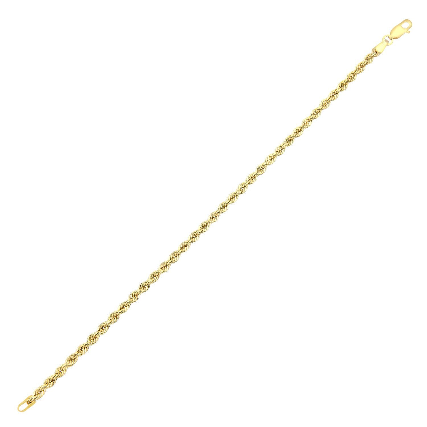 9ct Gold  Rope Chain Bracelet 3.5mm 7.5 inch - 060AXLHVC7.5