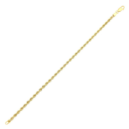 9ct Gold  Rope Chain Bracelet 3.5mm 7.5 inch - 060AXLHVC7.5