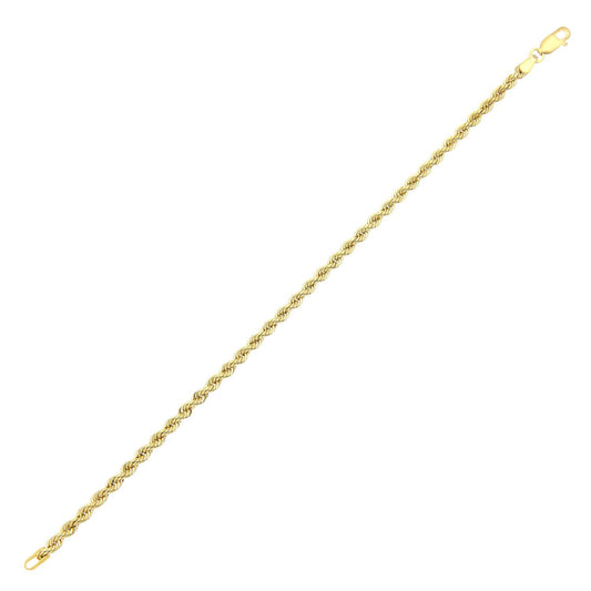 9ct Gold  Rope Chain Bracelet 3.5mm 7.5 inch - 060AXLHVC7.5