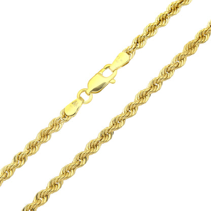 9ct Gold  Rope Chain Bracelet 3.5mm 7.5 inch - 060AXLHVC7.5