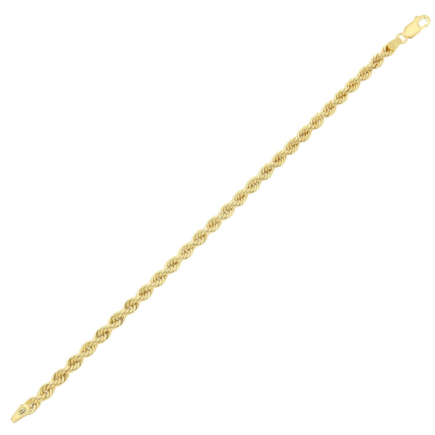9ct Gold  Rope Chain Bracelet 4.5mm 7.5 inch - 080AXLHVC7.5