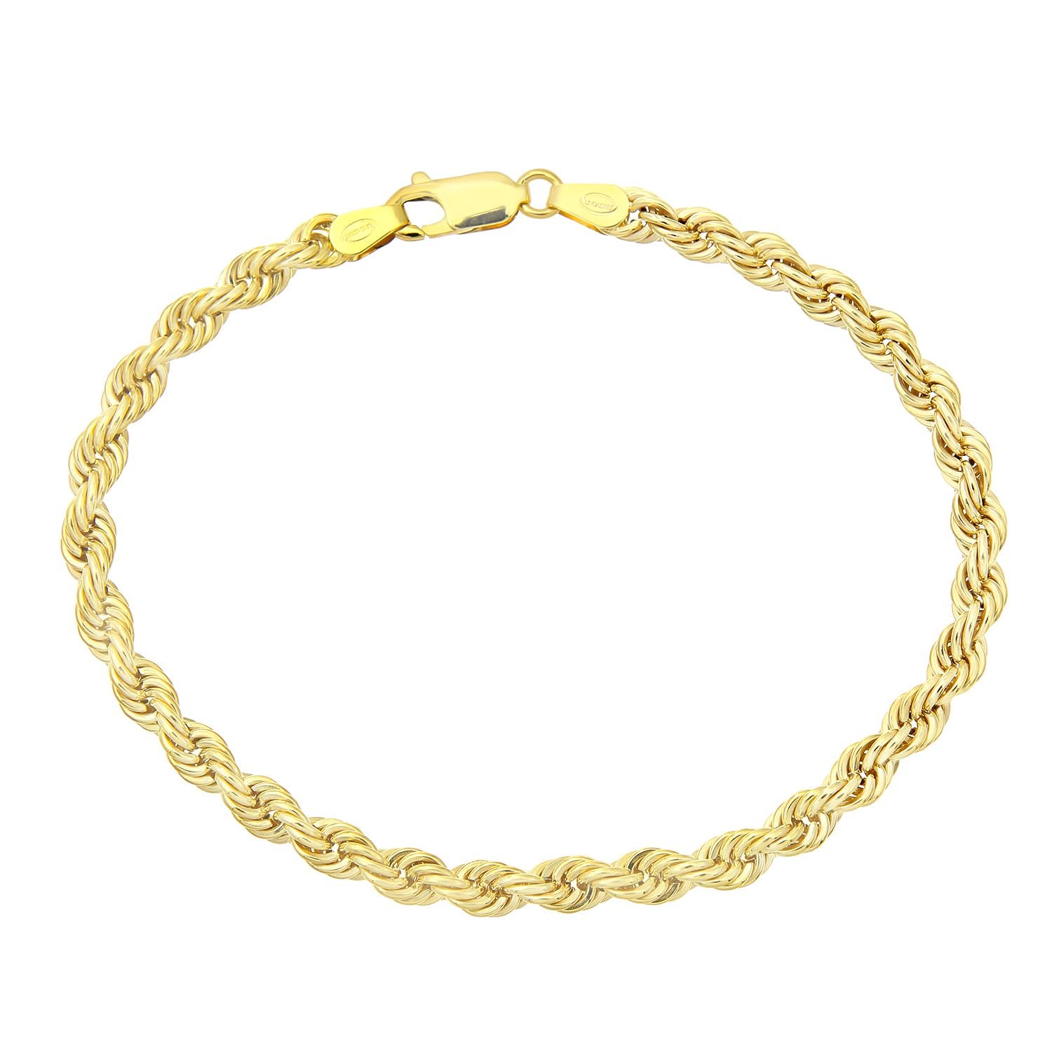 9ct Gold  Rope Chain Bracelet 4.5mm 7.5 inch - 080AXLHVC7.5