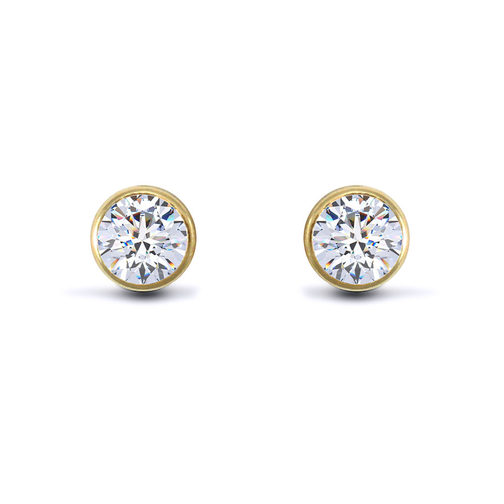 9ct Gold  Pearl & CZ Full Moon Reversible Stud Earrings 4mm & 6mm - 1-58-9459