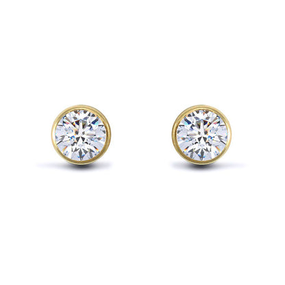 9ct Gold  Pearl CZ Full Moon Double-Sided Stud Earrings 4mm & 6mm - 1-58-9459