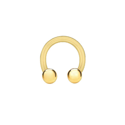9ct Gold  U-Shape Ball Torque 1mm Barbell Body Nose Piercing 9mm - 1-70-0659