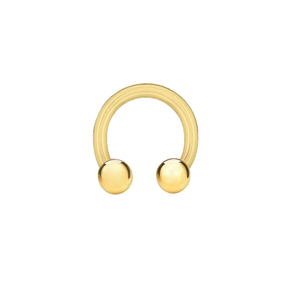 9ct Gold  U-Shape Ball Torque 1mm Barbell Body Nose Piercing 9mm - 1-70-0659