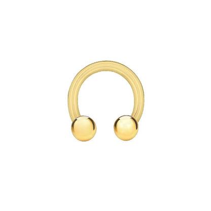9ct Gold  U-Shape Ball Torque 1mm Barbell Body Nose Piercing 9mm - 1-70-0659