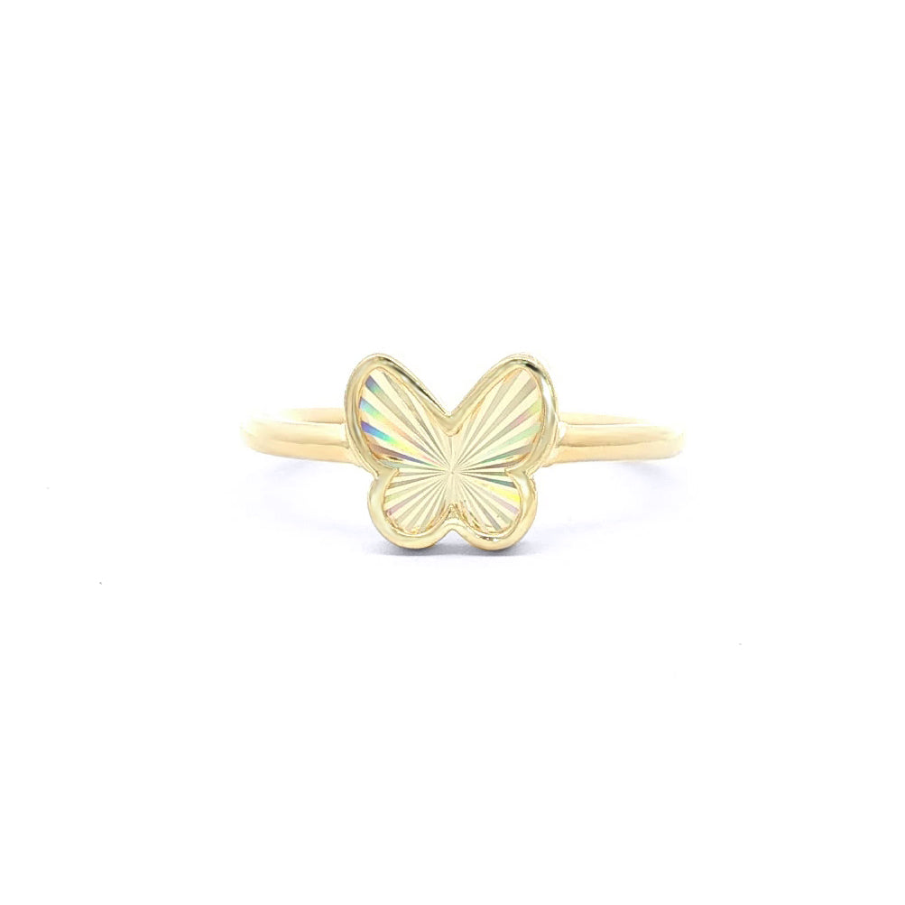 9ct Gold  Magic Rainbow Starburst Butterfly Charm Ring - 1-80-0049