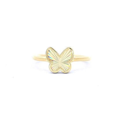9ct Gold  Magic Rainbow Starburst Butterfly Charm Ring - 1-80-0049