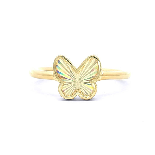 9ct Gold  Magic Rainbow Starburst Butterfly Charm Ring - 1-80-0049