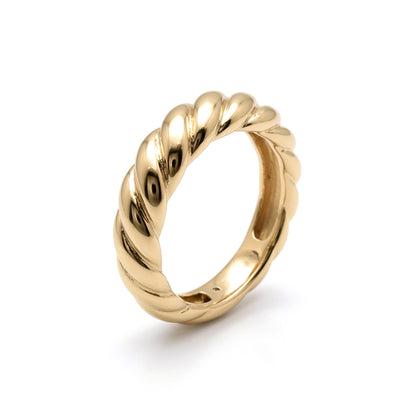 9ct Gold  Gachnun Twist Dome Croissant Ring 6mm - 1-83-6269