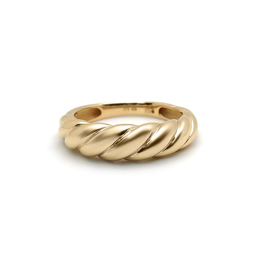 9ct Gold  Gachnun Twist Dome Croissant Ring 6mm - 1-83-6269